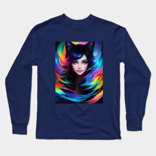 Fantasy Furry Girl Portrait Long Sleeve T-Shirt